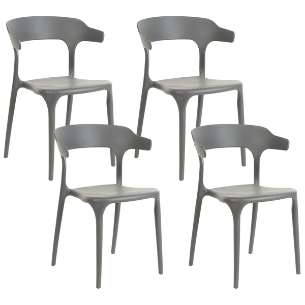 Gartenstuhl 4er Set GUBBIO Grau