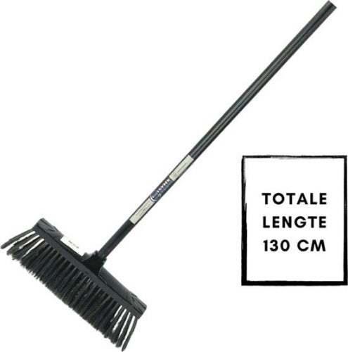 Schwarzer Straßenbesen mit einer Länge von 130 cm