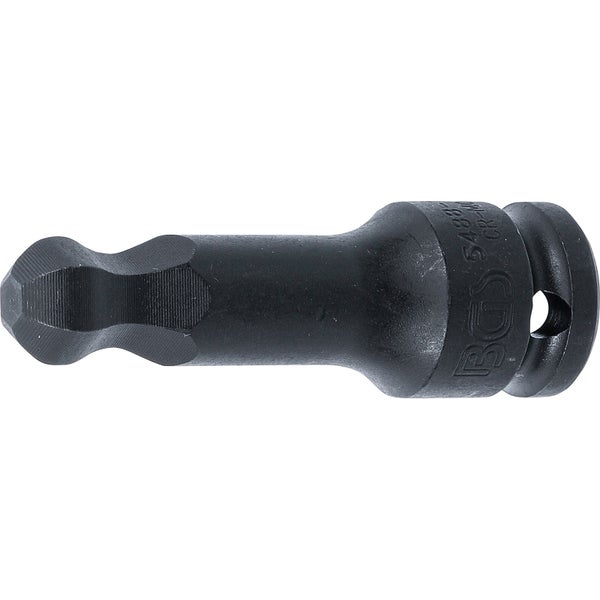 BGS Kraft-Bit-Einsatz Länge 75 mm Antrieb Innenvierkant 12,5 mm (1/2) Innensechskant mit Kugelkopf 14 mm - 5488-14