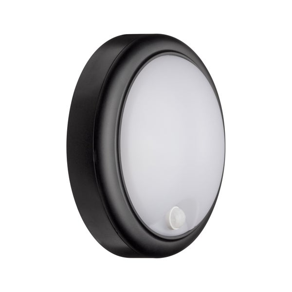 LED Außenwandleuchte Dämmerungsgesteuerter Bewegungsmelder (IR) IP44 180mm 3000K 15W 1050lm 230V Grau Kunststoff