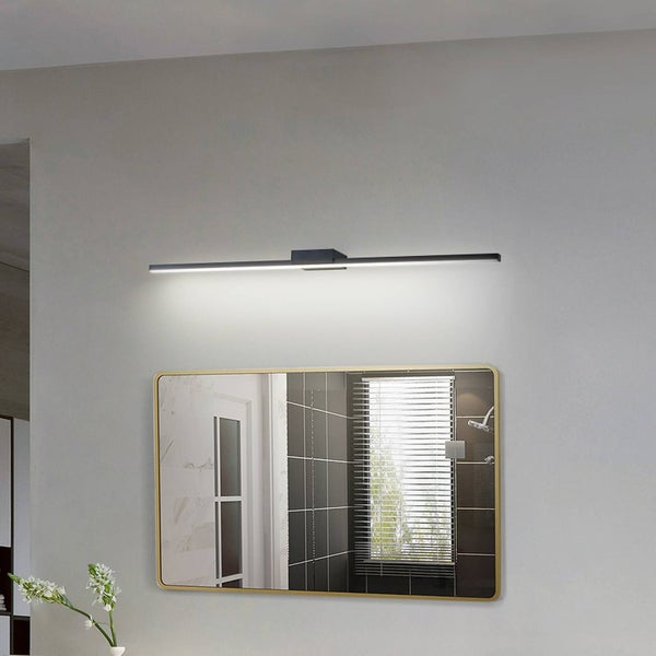 Lucande LED Wandleuchte, Wandlampe Bad Kivana (spritzwassergeschützt (Modern) in Schwarz aus Aluminium (1 flammig ) - Wandleuchten Spiegelleuchte Badezimmer Wandbeleuchtung Badezimmerleuchte