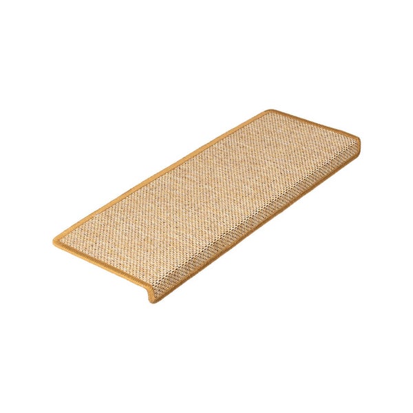 FLOORDIREKT Stufenmatte Sabang - Sisaloptik - Gekettelter Rand & Selbstklebend - Natur - 23,5 x 65 cm - Rechteckig