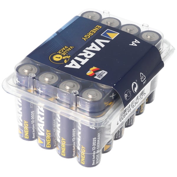 Varta Energy AA Mignon Alkaline Batterien im Vorratspack, Hergestellt in Deutschland.