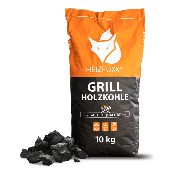 Heizfuxx Grill Holzkohle 10 kg Sack mit loser Holzkohle
