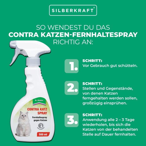 Contra Katz Spray - Effektives Fernhaltespray gegen Katzen - Schutz für Garten, Hauswände & Beete - Gebrauchsfertig - Langanhaltende Wirkung - 500 ml