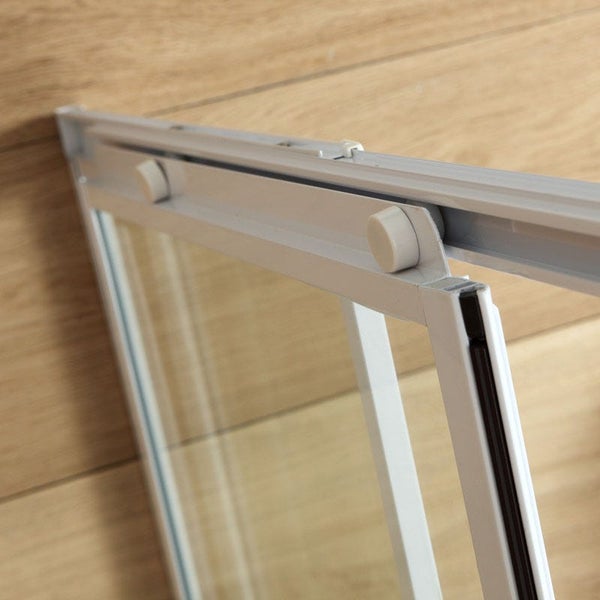 Eckdusche  80-90 cm, weißes Aluminiumprofil | Erice