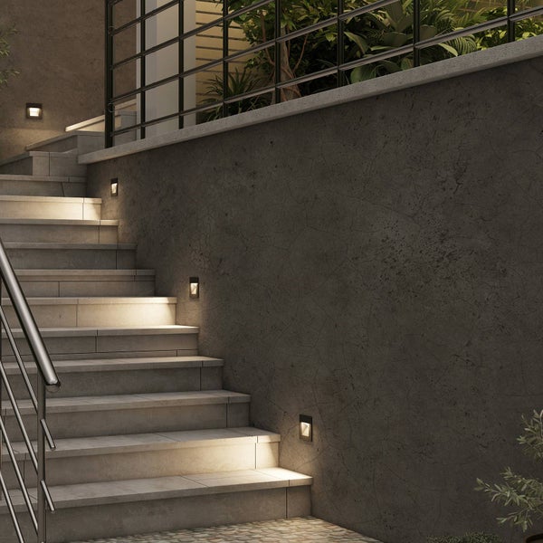 Arcchio Wandeinbaustrahler Zamo (Modern) in Schwarz aus Aluminium (1 flammig, G9) Flurleuchte