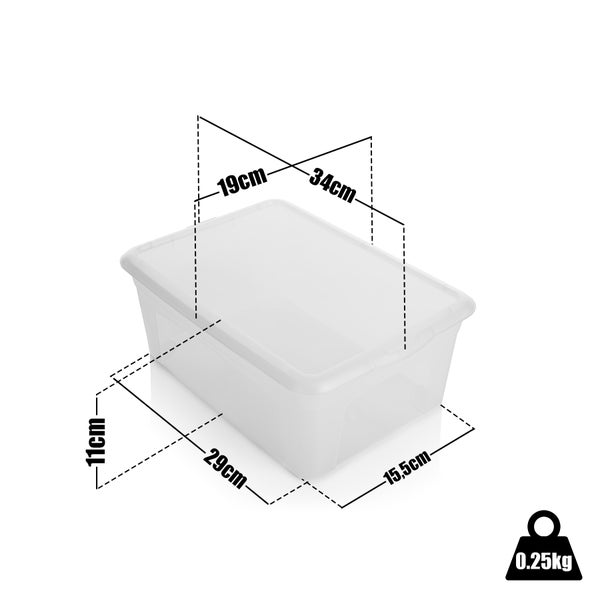 BigDean 5 Stück Aufbewahrungsbox mit Deckel 5L robust & stapelbar aus lebensmittelechtem Kunststoff – Plastikbox transparent Made in Germany