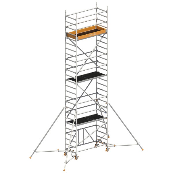 Layher Fahrgerüst mit Arbeitsflächen und Geländer