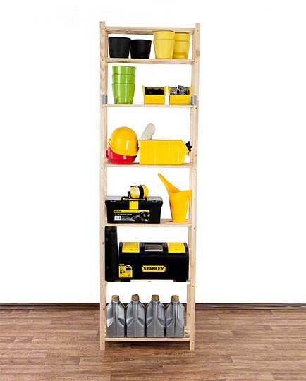 PROREGAL Holzregal Timbercraft HxBxT 220 x 65 x 28,5 cm Fachlast 35 kg 7 Fachboden 1,4 cm Dickes Kiefernholz Natur