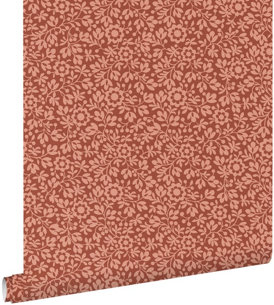 ESTAhome Tapete Blumen Terrakotta - 50 x 900 cm - 131671