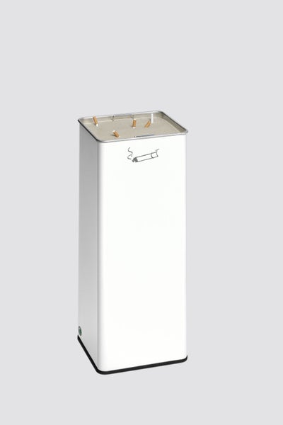 PROREGAL Robuster Ascher Mit Herausnehmbarem Sandsieb Für Eingangsbereiche HxBxT 66,5 x 26 x 26 cm Verzinkter Stahl Weiß
