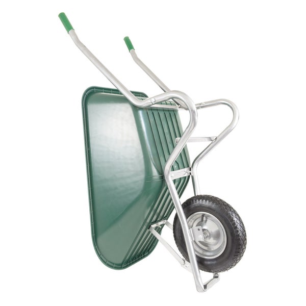 Schubkarre BPA KITPL100ZS2 – 100 Liter, verzinkter Rahmen, Luftrad, Kunststoffwanne