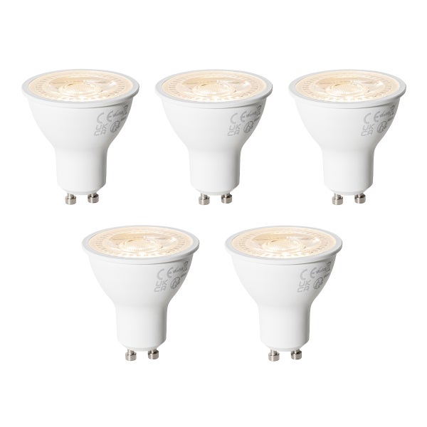 Set mit 5 GU10 dimbare LED lamp 7W 500 lm 2700K