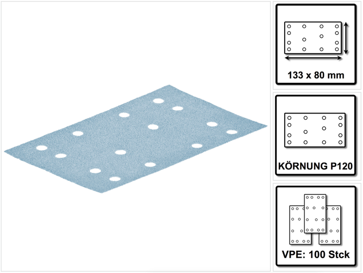 Festool Granat Schleifstreifen STF 80x133 P 120 GR 100 ( 497120 )