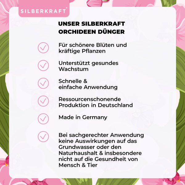 SILBERKRAFT Orchideen Bio-Dünger – 1 Liter