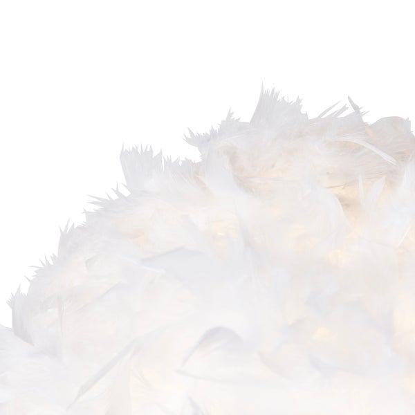 Detailansicht einer weißen Federleuchte