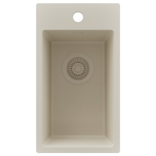 Spülbecken aus Mineralguss mit einem Becken und einem Abfluss