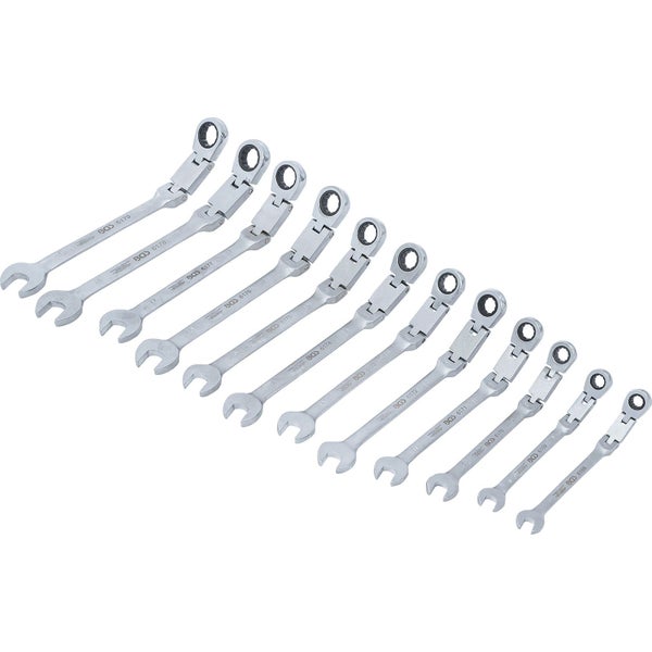 Satz Ringmaulschlüssel mit Knarre, flexibles Gelenk