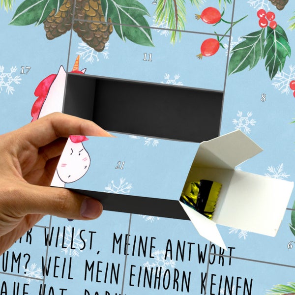Mr. & Mrs. Panda Befüllbarer Adventskalender Einhorn Wut - Blau Pastell
