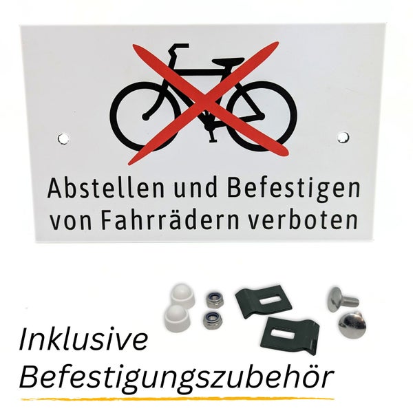 Fahrradverbotsschild mit Befestigungszubehör