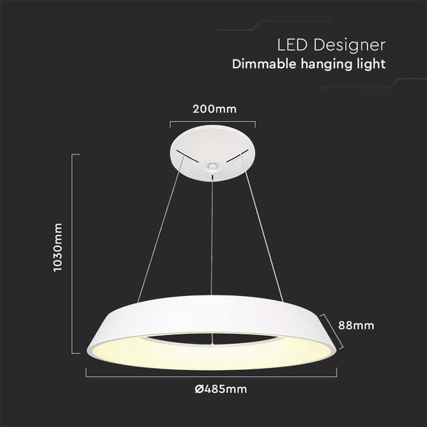 V-TAC VT-7755 - Kerzenständer - Dimmbar Pendant Lights - IP20 - White Body - 48 Watt - 5000