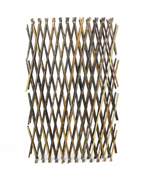 FRANK FLECHTWAREN | Weidenzaun Ziehharmonika, WEIDE, ca. Breite 24 cm bis max. 210 cm, Höhe 55 cm bis max. 85 cm, hier abgebildete Breite 140 cm, Tiefe 9