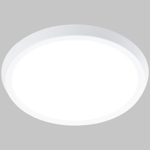 HOMCOM LED Deckenlampe Dimmbare Deckenleuchte, 35W Hintergrundbeleuchtung Runde Deckenbeleuchtung mit WiFi Kontrolle und Fernbedienung für Wohnzimmer Badezimmer Ø30 x 3,2H cm