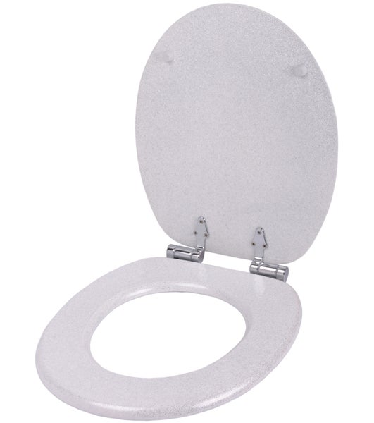 WC-Sitz mit Absenkautomatik Glitzer Weiß