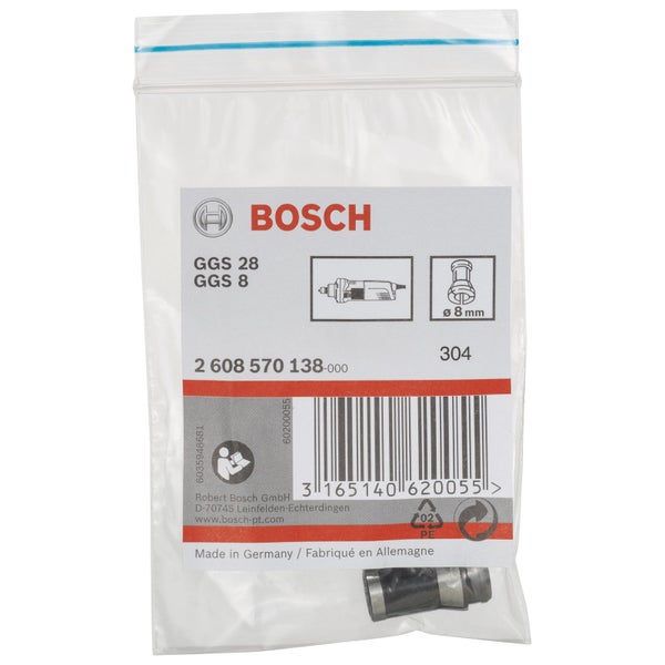 Bosch Spannzange mit einer Größe von 8 mm in einer Verpackung.