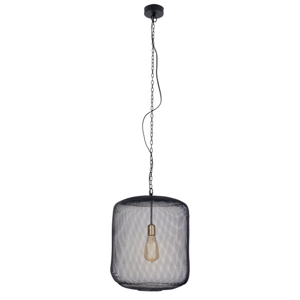 Hängeleuchte mit Lampenschirm aus Drahtgeflecht