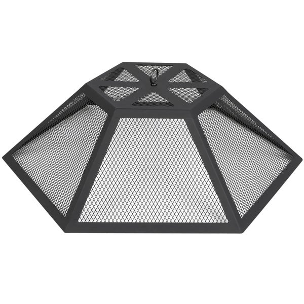 Feuerstellenabdeckung aus Metall mit Netzstruktur