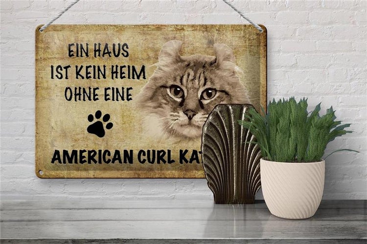 Blechschild Spruch 30x20cm American curl ohne kein Heim