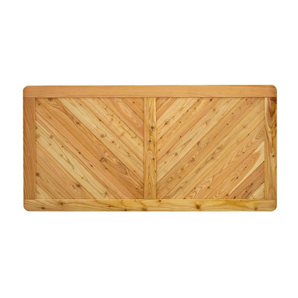 Holztischplatte mit Fischgrätenmuster