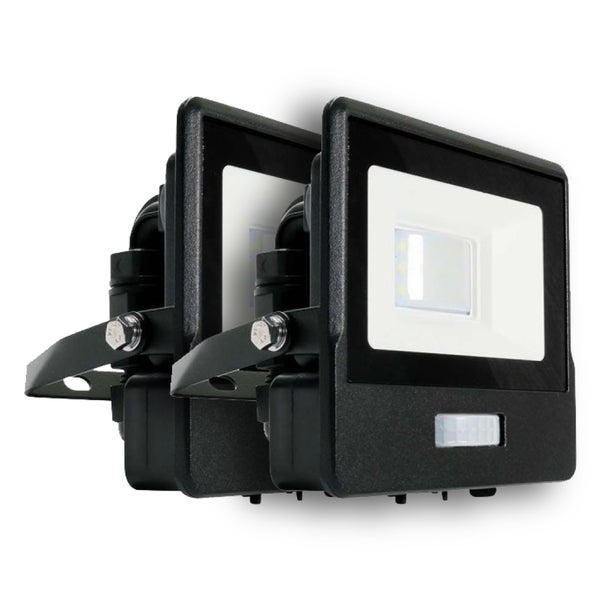 Zwei LED-Außenstrahler mit Bewegungsmelder