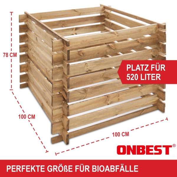 Nahaufnahme eines Holz-Hochbeets mit 2 Zentimeter dicken Brettern, wetterfester Lasur und natürlicher Maserung, äußerst stabil und langlebig.