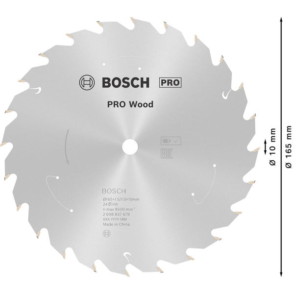 Bosch Pro Wood Sägeblatt, 165 mm Durchmesser