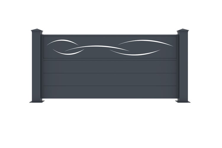 Vorgartenzaun aus Aluminium LIFE 190H90 Grau