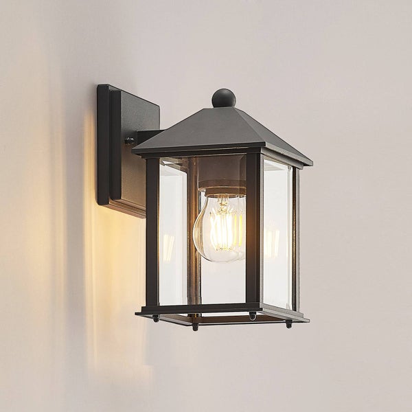 Lindby Wandleuchte außen Giavanna (Modern) in Schwarz aus Aluminium (1 flammig, E27) - Außenwandleuchten Wandlampe Led Außenlampe Outdoor für Außenwand/Hauswand Haus Terrasse & Balkon