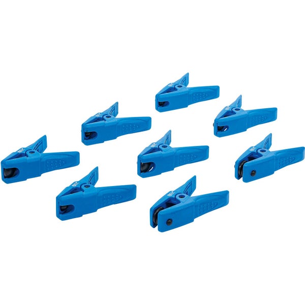 Klemmen-Set in blauem Werkzeugkoffer