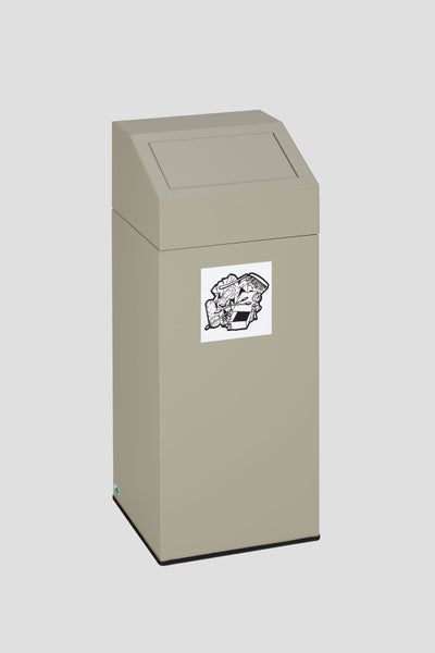 PROREGAL Selbstlöschender Wertstoffsammler Restmüll 82 Liter HxBxT 89 x 38 x 38 cm Verzinkter Stahl Grau