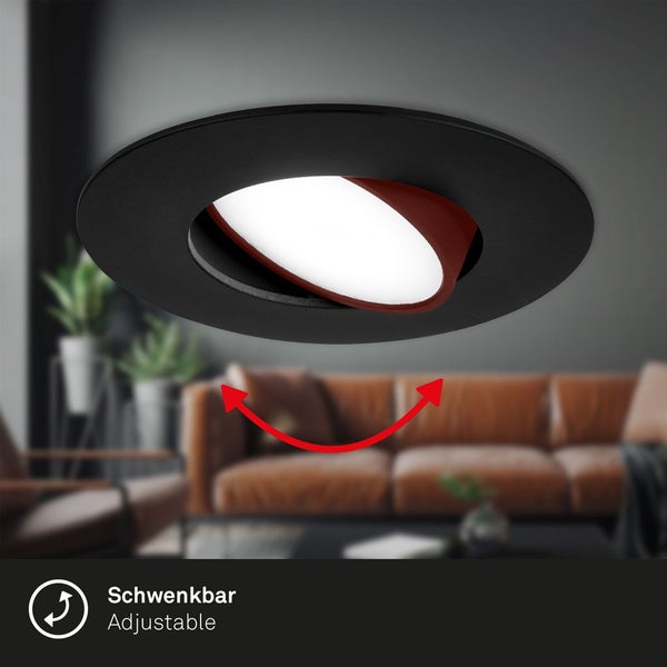 LED recessed spots, set of 3, IP65, black, 3xLED-p