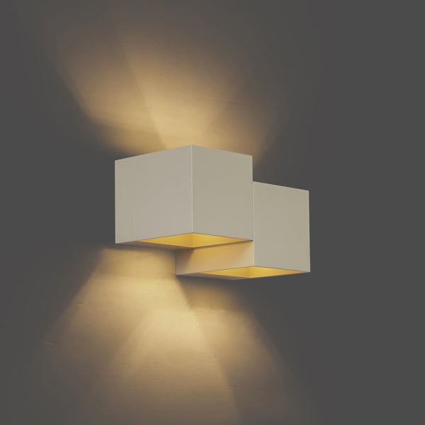 Moderne Wandleuchte Beige 2-flammig - Transfer Double