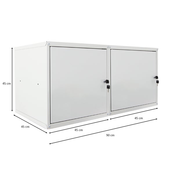 PROREGAL Mega Deal 2x Schließfachwürfel Cubic XL HxBxT 45 x 45 x 45 cm Grau