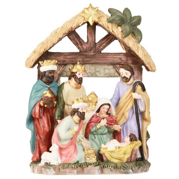 Weihnachtskrippe mit den Heiligen Drei Königen, Maria, Josef und Jesuskind