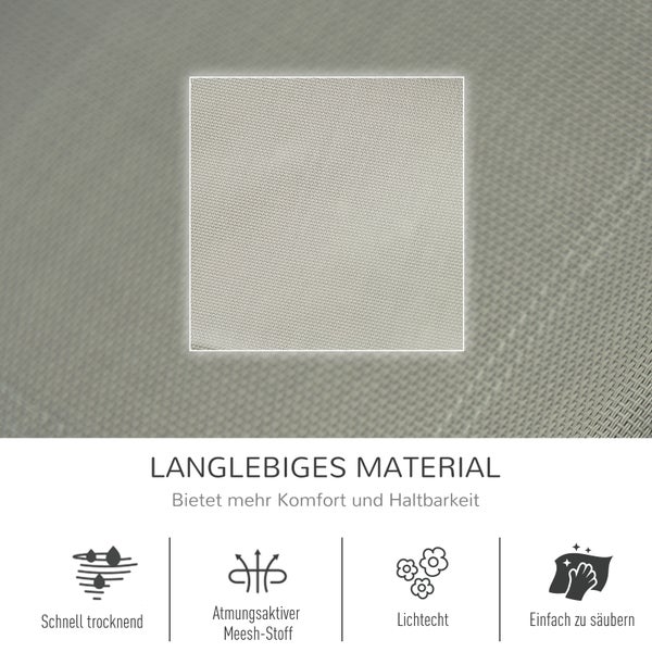 Langlebiges Material, das schnell trocknend, atmungsaktiv, lichtecht und einfach zu säubern ist.