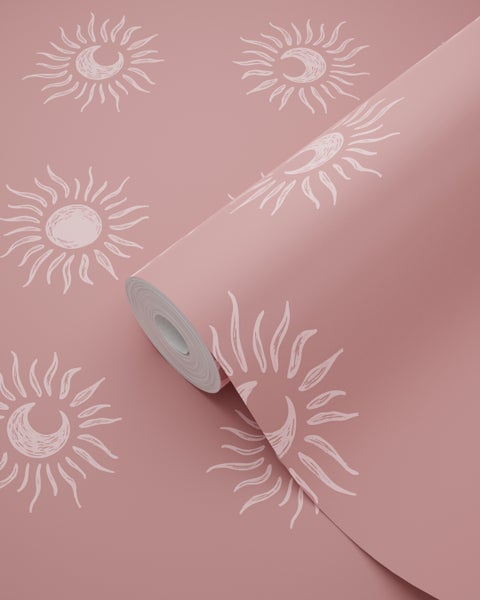 Tapetenrolle mit Sonne- und Mondmotiv