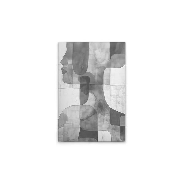 Abstrakte Leinwandkunst mit Frauengesicht im Profil