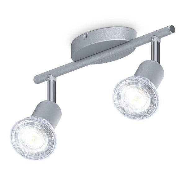 Deckenstrahler - 10W, 800lm, LED, schwenkbar, GU10, neutralweiß, silberfarbig