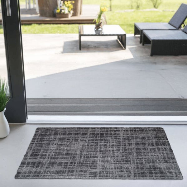 Akzente Feel Badematte mit Motiv in Grau Fußmatte 70 x 100 cm, rutschfest, saugfähig